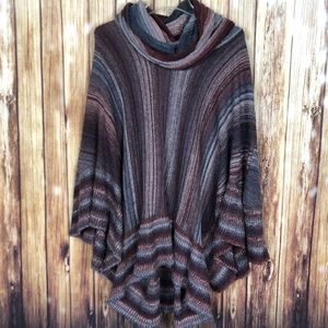 Oversized Cowl Neck Wide Sleeve Boho Sweater (L)